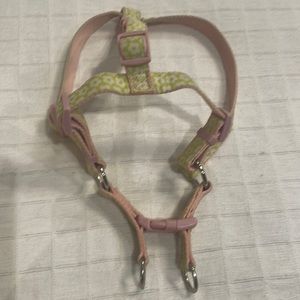 Top paw dog harness adjustable floral green pink nylon S Small